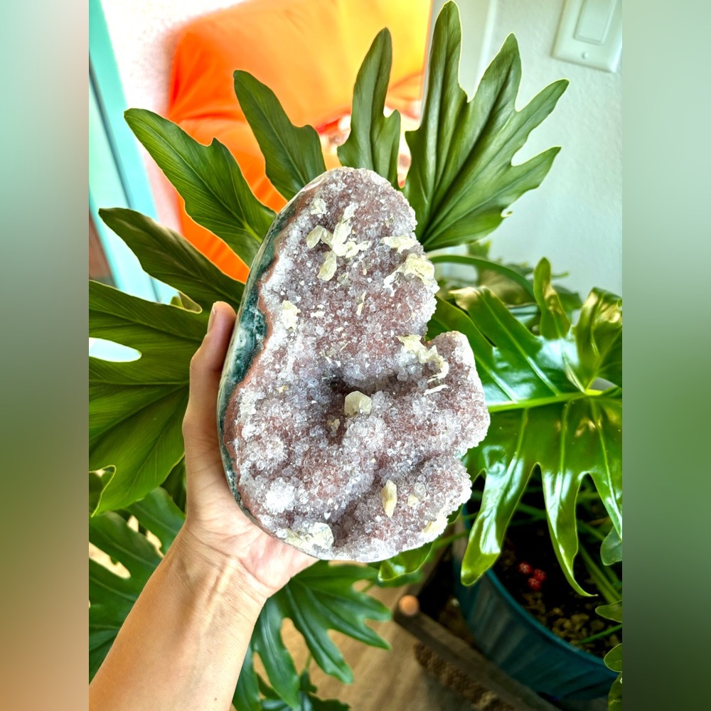 Amethyst with Calcite